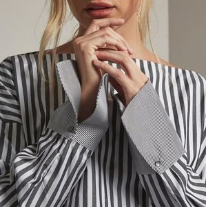 Anthropologie Black and White Striped Top